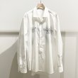 画像2: 【KAKAN(カカン)】HORIZONTAL COLLAR SHIRT〈K〉/ WHITE&HANDPAINT PRINT