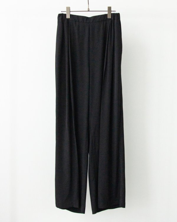 画像1: 【ANTHEM A(アンセムエー)】SILKY VISCOSE 2TUCKS FLARE EASY PANTS/ BLACK