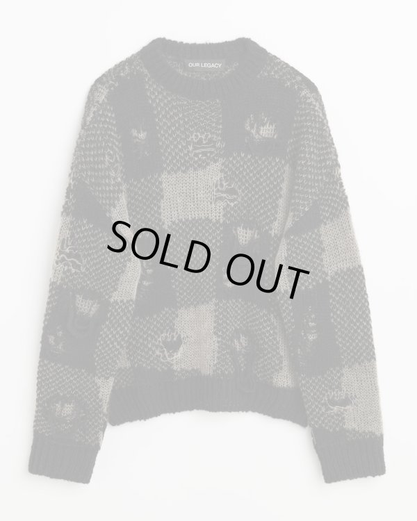 画像1: 【OUR LEGACY(アワーレガシー)】SONAR ROUNDNECK/ Black Destructive Gingham