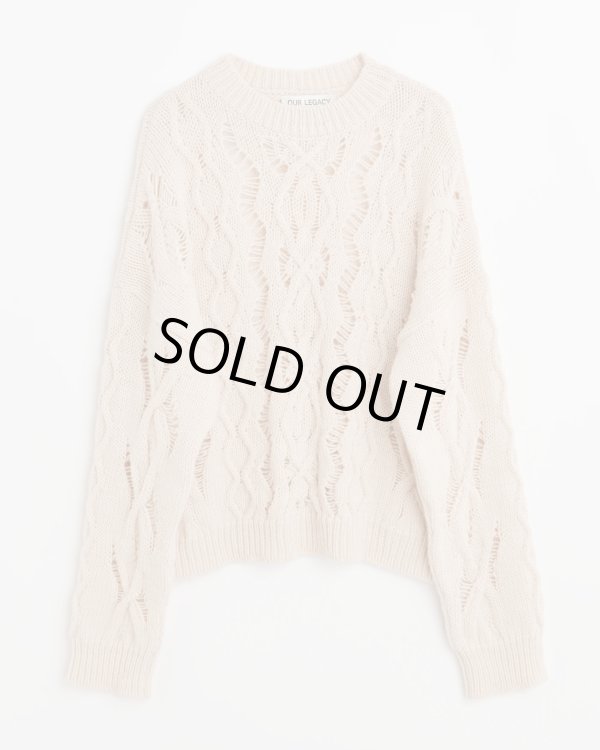 画像1: 【OUR LEGACY(アワーレガシー)】CABLE SONAR ROUNDNECK/ Delicate Pink Fisherman Wool
