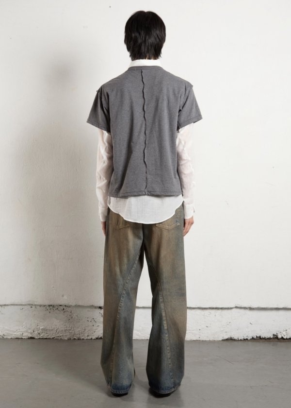 画像4: 【NVRFRGT(ネヴァーフォーゲット)】3D TWISTED WIDE LEG JEANS/ MUD FADED INDIGO