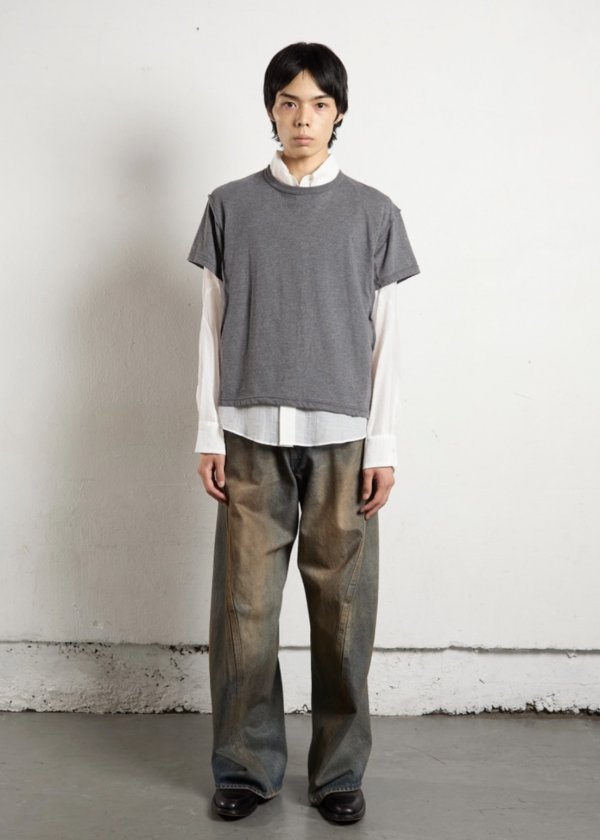 画像2: 【NVRFRGT(ネヴァーフォーゲット)】3D TWISTED WIDE LEG JEANS/ MUD FADED INDIGO