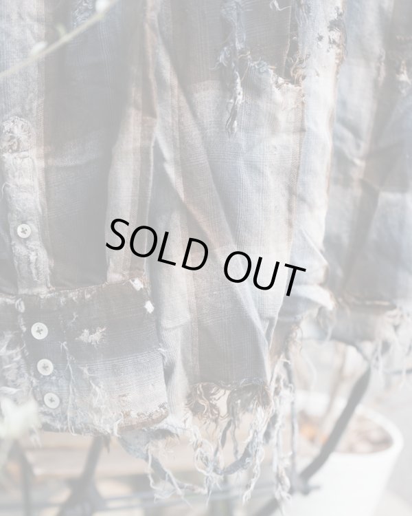 画像3: 【LES SIX(レシス)】Destroyed Mega Flannel/ Brown