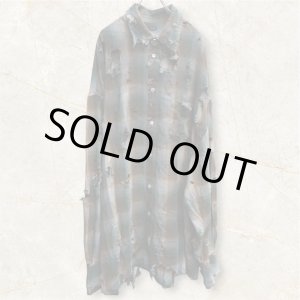 画像: 【LES SIX(レシス)】Destroyed Mega Flannel/ Green