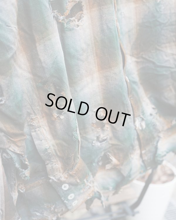 画像4: 【LES SIX(レシス)】Destroyed Mega Flannel/ Green