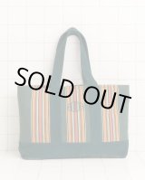画像: 【BODE(ボーディ)】PARAKEET STRIPE TOTE/  GREEN MULTI