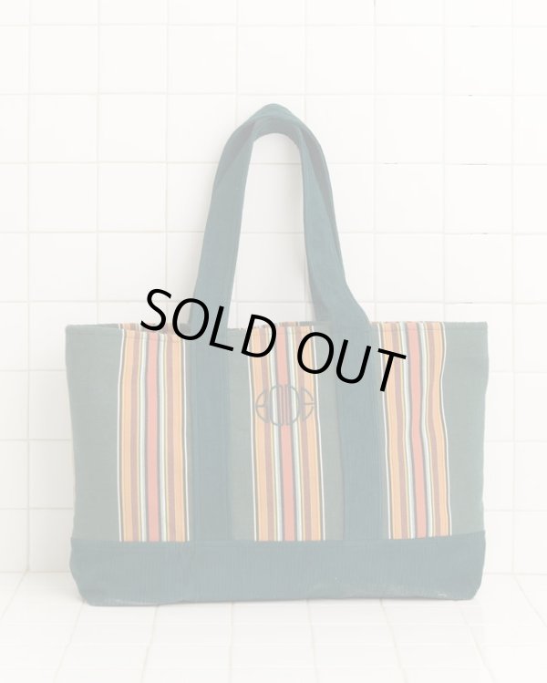 画像1: 【BODE(ボーディ)】PARAKEET STRIPE TOTE/  GREEN MULTI