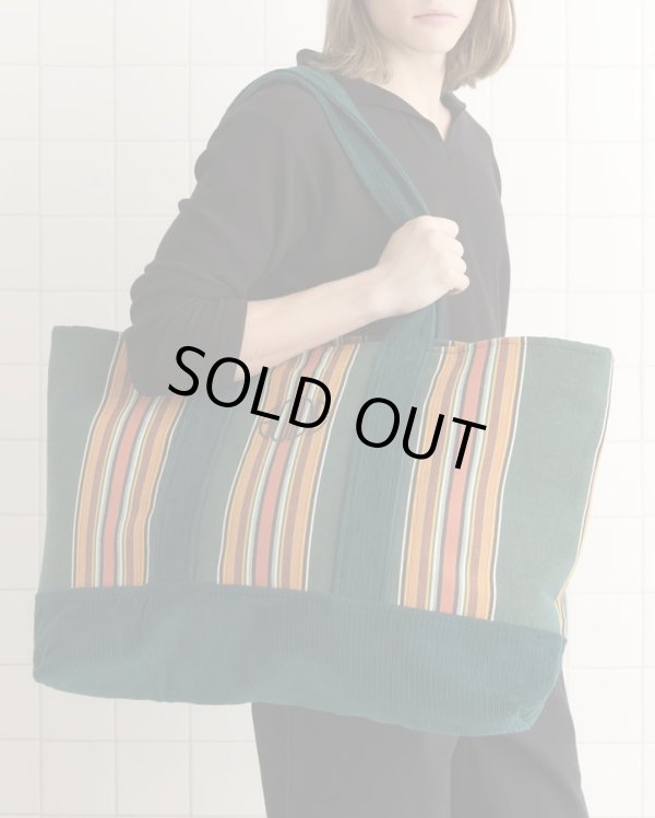画像3: 【BODE(ボーディ)】PARAKEET STRIPE TOTE/  GREEN MULTI