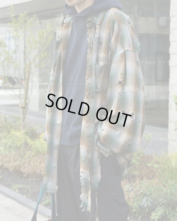 画像6: 【LES SIX(レシス)】Destroyed Mega Flannel/ Green