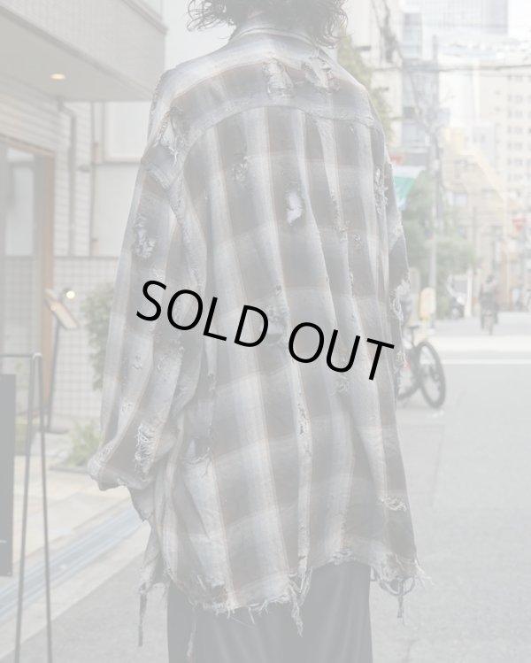 画像6: 【LES SIX(レシス)】Destroyed Mega Flannel/ Brown