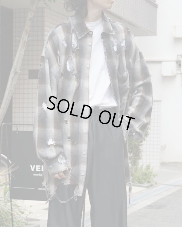 画像7: 【LES SIX(レシス)】Destroyed Mega Flannel/ Brown