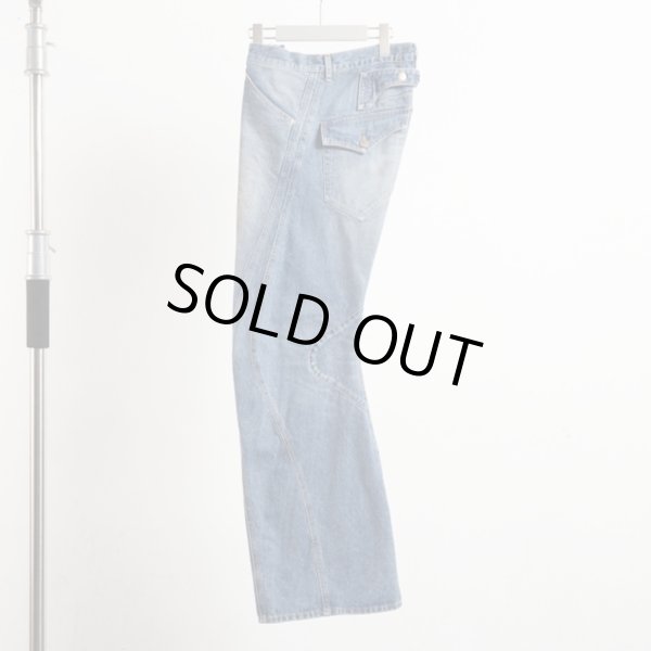 画像1: 【NVRFRGT(ネヴァーフォーゲット)】3D TWISTED JEANS 2.0  "DISTRESSED FADED INDIGO"