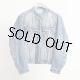 画像: 【NVRFRGT(ネヴァーフォーゲット)】DENIM MOTORCYCLE JACKET  "DISTRESSED FADED INDIGO"