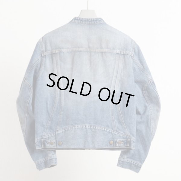 画像2: 【NVRFRGT(ネヴァーフォーゲット)】DENIM MOTORCYCLE JACKET  "DISTRESSED FADED INDIGO"