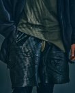 画像5: 【GOODKARMA DEVELOPMENT(グッドカルマディベロップメント)】Leather Cargo Shorts "LAZY"/ BLACK