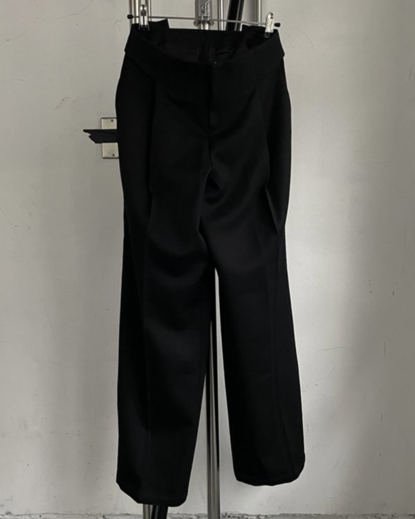 画像1: 【BIBLIOTHERK(ビブリオテーク)】LOOSE DRESS TROUSERS/ Black