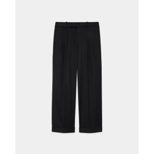 画像: 【MARKAWARE(マーカウェア)】ORGANIC 2/80 GABARDINE DOUBLE PLEATED WIDE TROUSERS ”Black”
