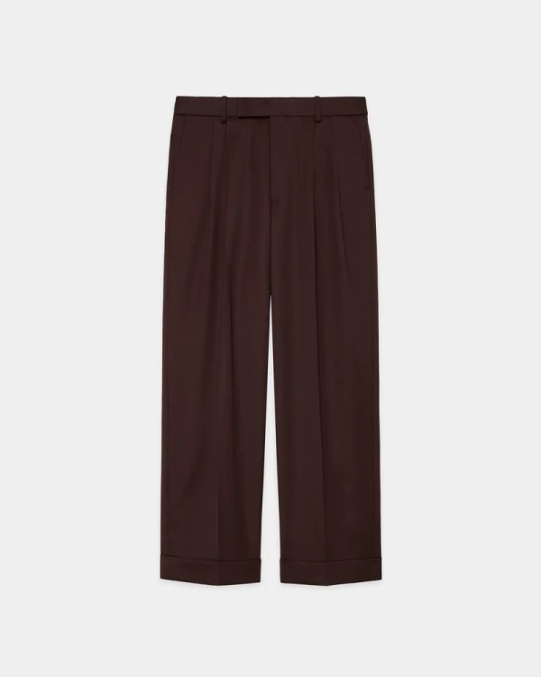 画像1: 【MARKAWARE(マーカウェア)】ORGANIC 2/80 GABARDINE DOUBLE PLEATED WIDE TROUSERS　”Olive Drab”