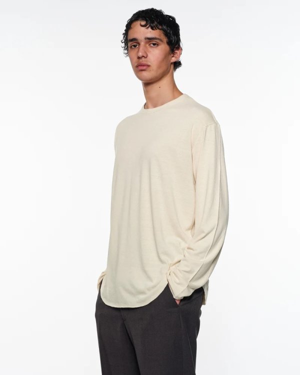 画像1: 【marka(マーカ)】ROUND HEM CREW NECK　”IVORY”