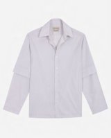 画像: 【CAMISAS MANOLO(カミサスマノロ)】WHITE/BLACK STRIPES DOUBLE SLEEVE SHIRT
