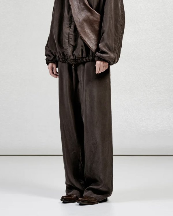 画像3: 【GABRIELA COLL GARMENTS(ガブリエラコールガーメンツ)】CUPRO DRAWSTRING TROUSERS/ BROWN