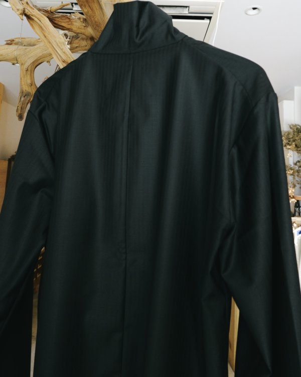 画像4: 【GABRIELA COLL GARMENTS(ガブリエラコールガーメンツ)】FINE WOOL ZIPPER SHIRT/ BLACK