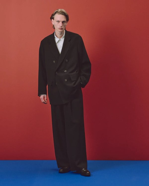 画像5: 【MARKAWARE(マーカウェア)】ORGANIC WOOL SURVIVAL CLOTH／TRIPLE PLEATED WIDE TROUSERS ”BLACK”