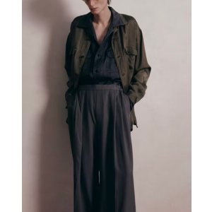 画像: 【ANTHEM A(アンセムエー)】PIGMENT CUPRO OPEN COLLAR SHIRTS/ CHARCOAL