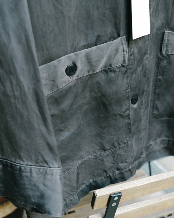 画像4: 【ANTHEM A(アンセムエー)】PIGMENT CUPRO OPEN COLLAR SHIRTS/ CHARCOAL