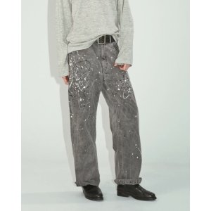 画像: 【ensou.(エンソウ)】Splash Painter Jeans/ Sumi-dyed Grey