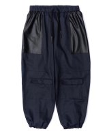 画像: 【UNTRACE(アントレース)】レザーパッチベイカーパンツ(_190)/ DARK NAVY