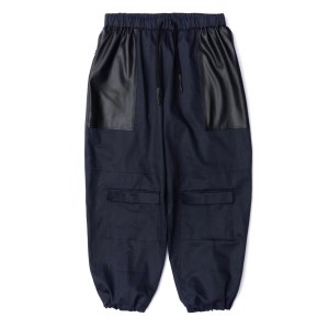 画像: 【UNTRACE(アントレース)】レザーパッチベイカーパンツ(_190)/ DARK NAVY