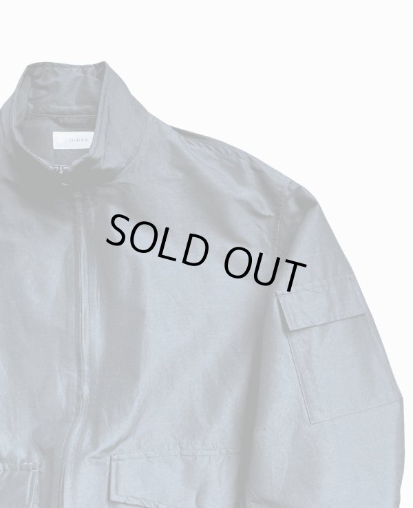 画像2: 【marka(マーカ)】FLIGHT JACKET - WOOL SILK HIGH COUNT TYPEWRITER 　”CHAMBRAY BLACK”