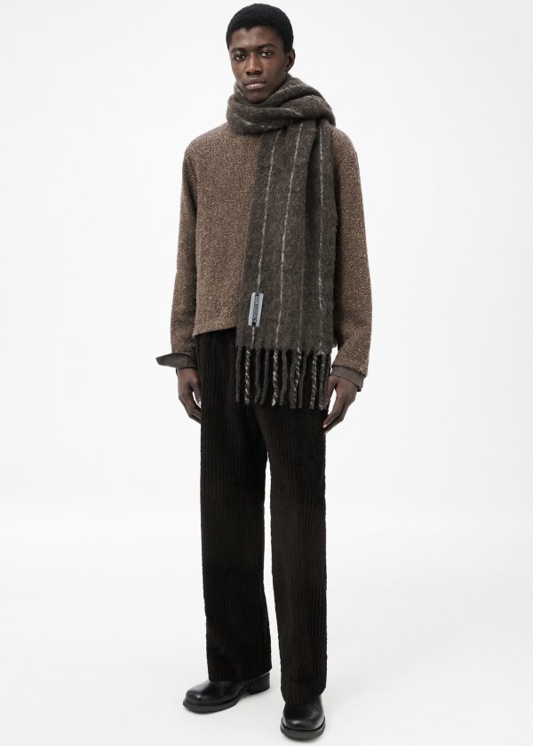 画像3: 【OUR LEGACY(アワーレガシー)】ESTATE SCARF/ Brown Pinstripe Fuzzy Alpaca