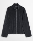 画像1: 【OUR LEGACY(アワーレガシー)】SHRUNKEN FULLZIP POLO/ Phantom Stripe Velour