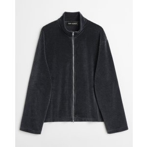 画像: (予約商品)【OUR LEGACY(アワーレガシー)】SHRUNKEN FULLZIP POLO/ Phantom Stripe Velour