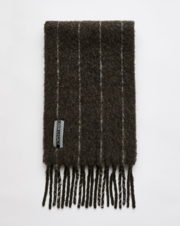 画像1: 【OUR LEGACY(アワーレガシー)】ESTATE SCARF/ Brown Pinstripe Fuzzy Alpaca