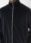 画像3: 【OUR LEGACY(アワーレガシー)】SHRUNKEN FULLZIP POLO/ Phantom Stripe Velour