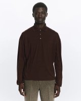 画像: 【MARKAWARE(マーカウェア)】Super 160’s Wool Washable Knit Long Sleeve Polo　”Olive Drab”