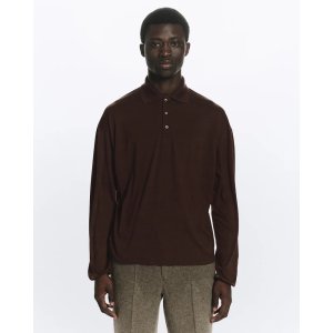 画像: 【MARKAWARE(マーカウェア)】Super 160’s Wool Washable Knit Long Sleeve Polo　”Olive Drab”