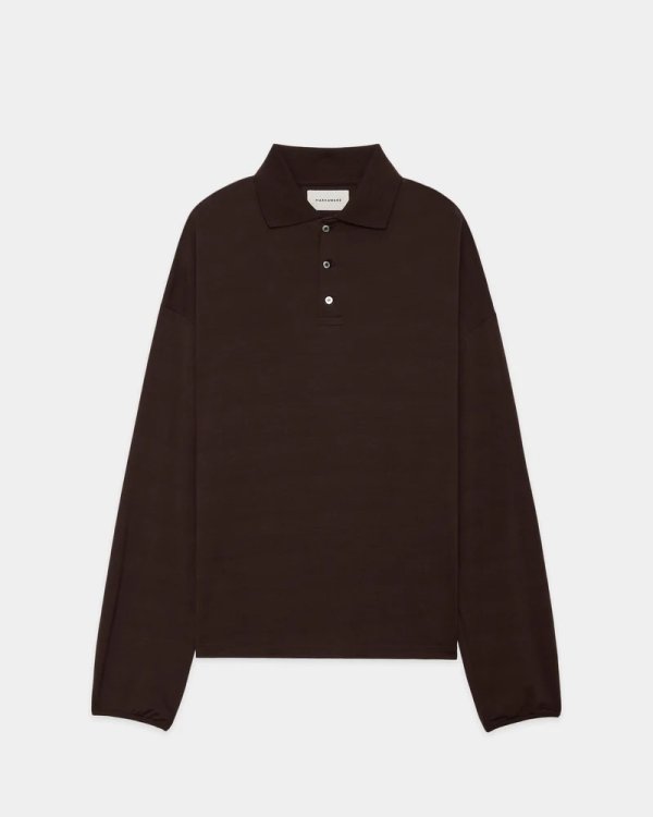 画像3: 【MARKAWARE(マーカウェア)】Super 160’s Wool Washable Knit Long Sleeve Polo　”Olive Drab”