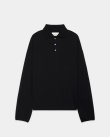 画像1: 【MARKAWARE(マーカウェア)】Super 160’s Wool Washable Knit Long Sleeve Polo　”Black”