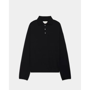 画像: 【MARKAWARE(マーカウェア)】Super 160’s Wool Washable Knit Long Sleeve Polo　”Black”