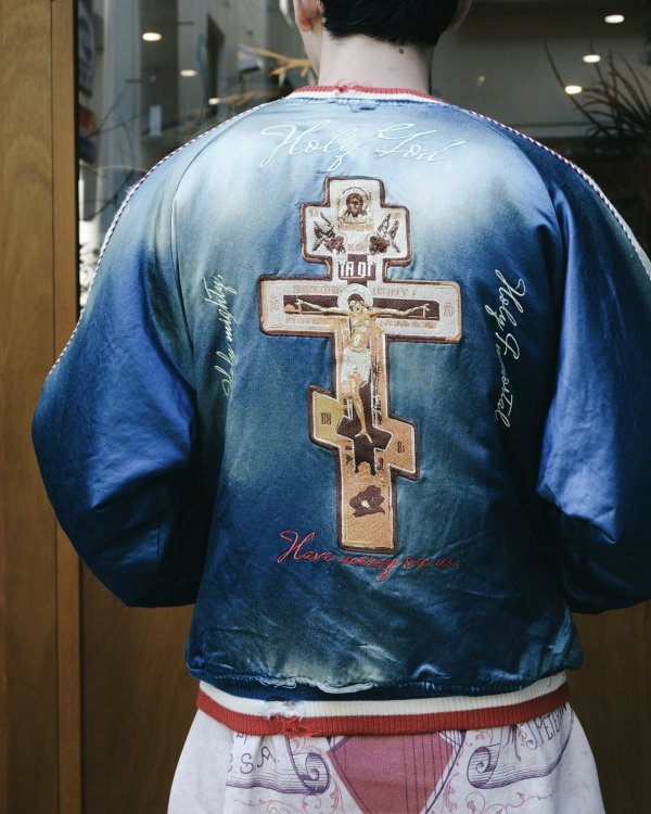 画像11: 【LES SIX(レシス)】Orthodox Rebel Souvenir Jacket / Blue×Red
