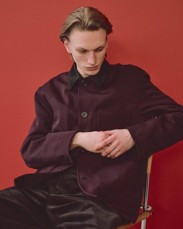 画像1: 【MARKAWARE(マーカウェア)】TUXEDO COVERALL (POLWARTH TUXEDO CLOTH)  "PURPLE”