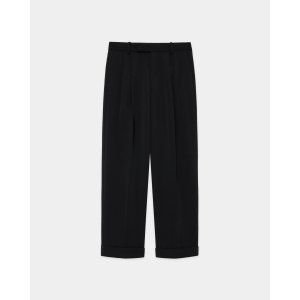 画像: 【MARKAWARE(マーカウェア)】Polwarth Tuxedo Cloth Double Pleated Wide Trousers "Black"