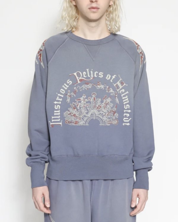 画像1: 【Samuel Zelig(サミュエルゼリグ)】Medieval Crewneck/ Pale Blue
