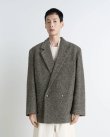 画像3: 【LEMAIRE(ルメール)】SHORT DOUBLE BREASTED COAT/ BLACK×BEIGE MELANGE