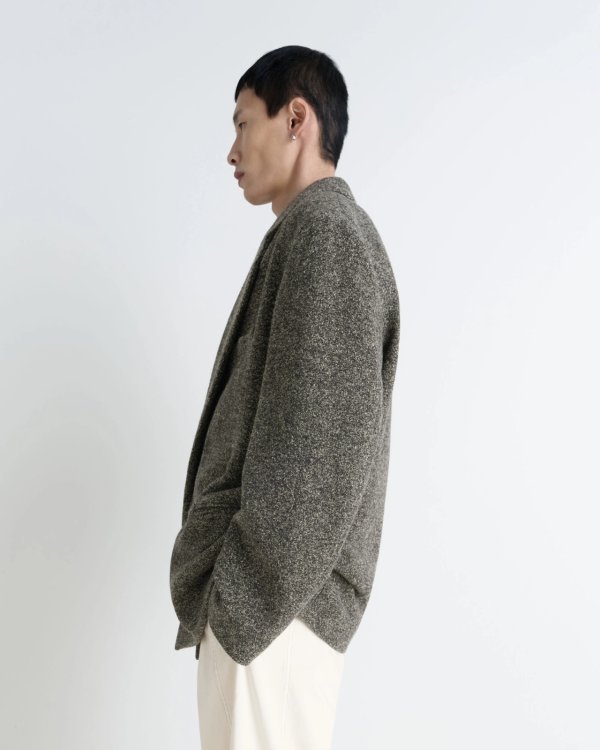 画像4: 【LEMAIRE(ルメール)】SHORT DOUBLE BREASTED COAT/ BLACK×BEIGE MELANGE