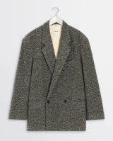 画像: 【LEMAIRE(ルメール)】SHORT DOUBLE BREASTED COAT/ BLACK×BEIGE MELANGE